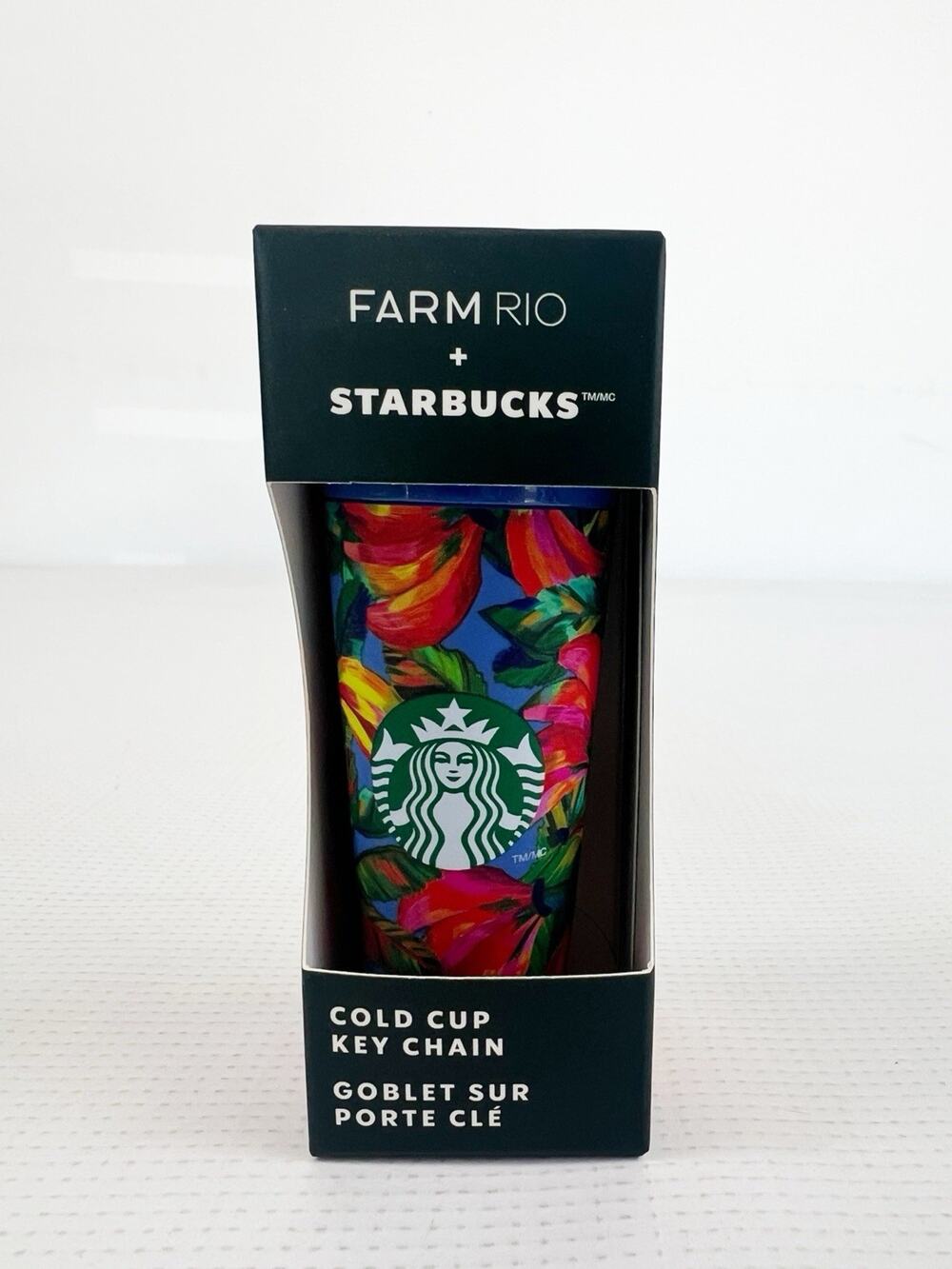 FARM RIO x STARBUCKS 2025 Blue Tropical Cold Cup Key Chain Limited Edition New